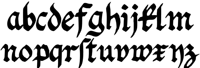 Fraktur Handschrift Regular 字体 小写