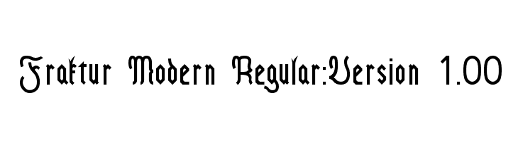 Fraktur Modern Regular:Version 1.00 Font