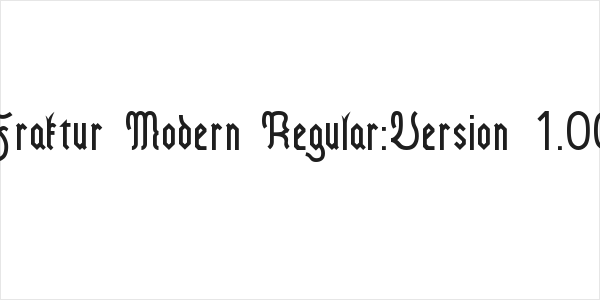 Fraktur Modern Regular:Version 1.00 Logo