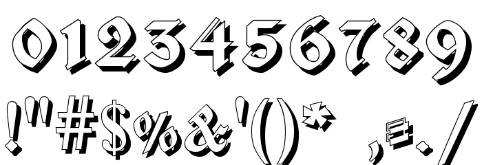 Fraktur Shadowed Font OTHER CHARS