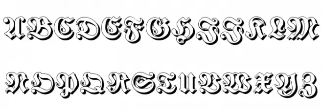 Fraktur Shadowed Шрифта ВЕРХНИЙ