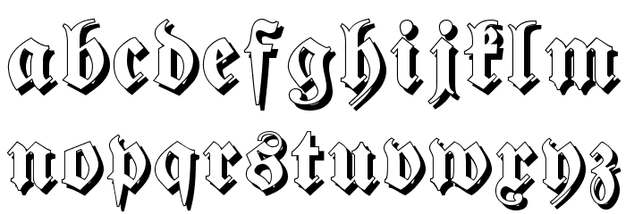 Fraktur Shadowed Font LOWERCASE
