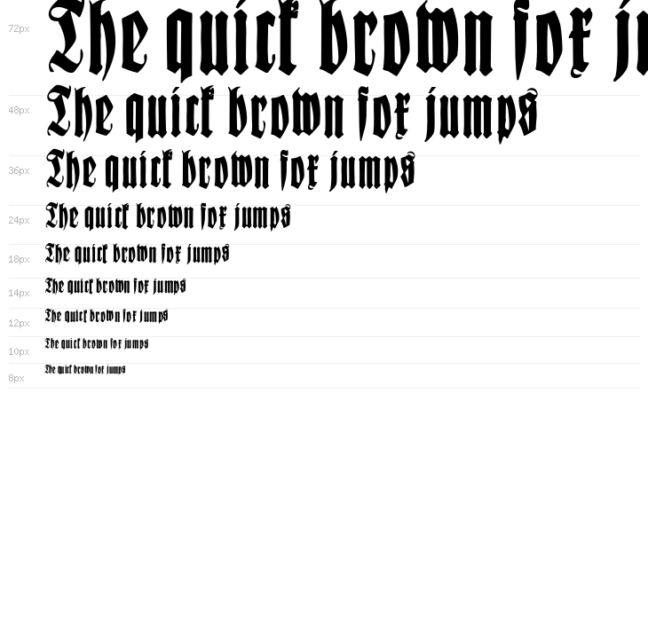 FrakturCondensedHeadline Waterfall