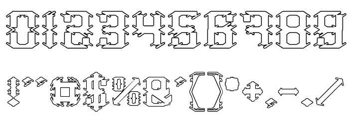 Frame Work-Hollow Font OTHER CHARS