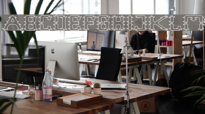 Frame Work-Hollow Font examples
