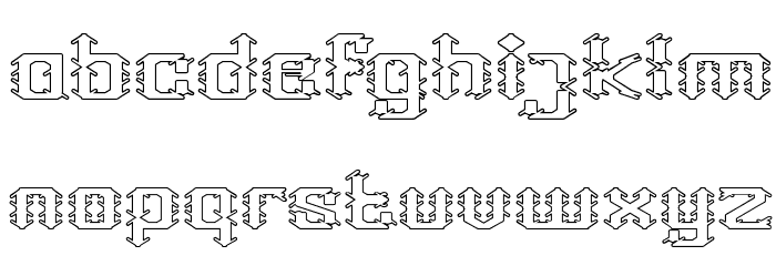 Frame Work-Hollow Font LOWERCASE