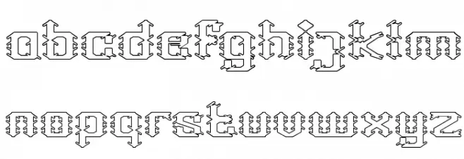 Frame Work-Hollow Font Litere mici