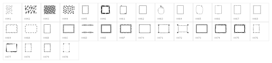 Frames and Backgrounds Character Map