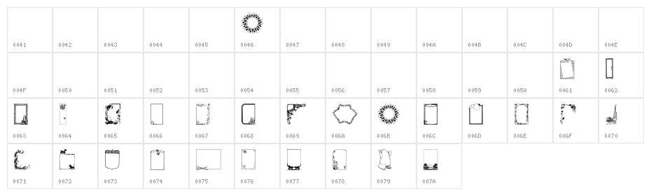 FramesAndBordersIII Character Map