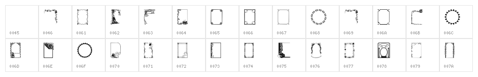 FramesAndBordersII Character Map
