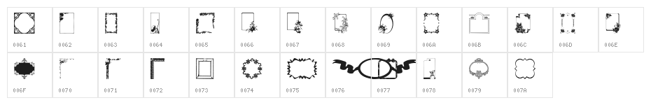FramesAndBorders Character Map