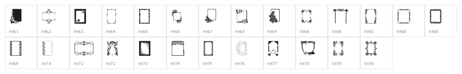 Frames Character Map