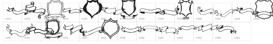 Frames'n Riboons Character Map
