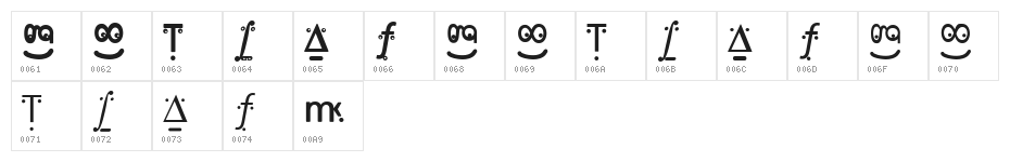 FranKleinFaces Character Map