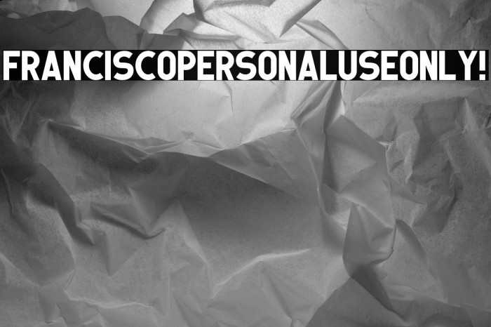 Francisco PERSONAL USE ONLY! Example 2