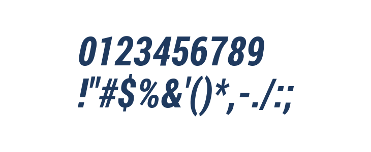 Franco Bold Italic Other Characters