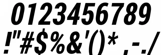 Franco Bold Italic Font OTHER CHARS