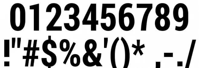 Franco Bold Font OTHER CHARS