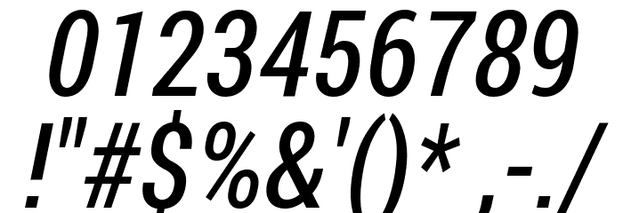 Franco Italic Font OTHER CHARS