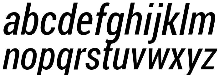 Franco Italic Font LOWERCASE