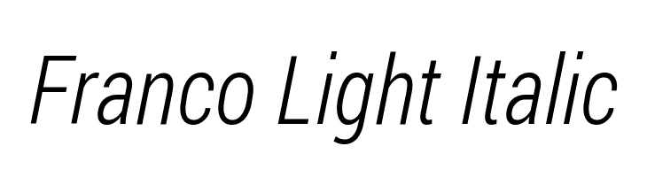 Franco Light Italic  font caratteri gratis