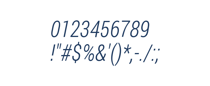 Franco Light Italic Other Characters