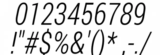 Franco Light Italic Font OTHER CHARS