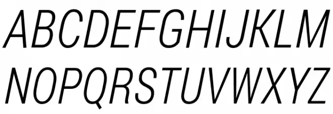 Franco Light Italic フォント 大文字