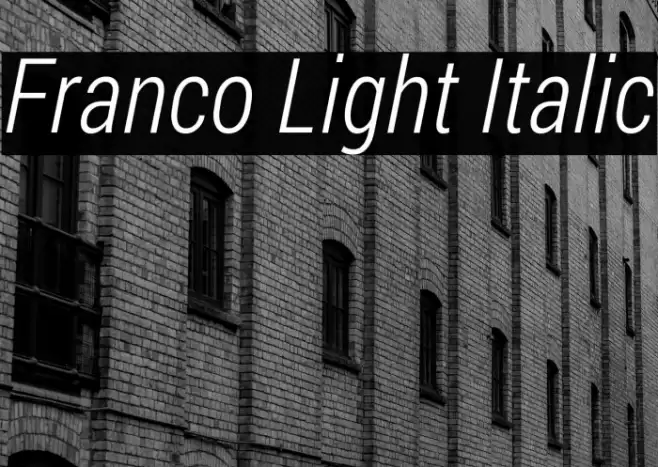 Franco Light Italic Font examples