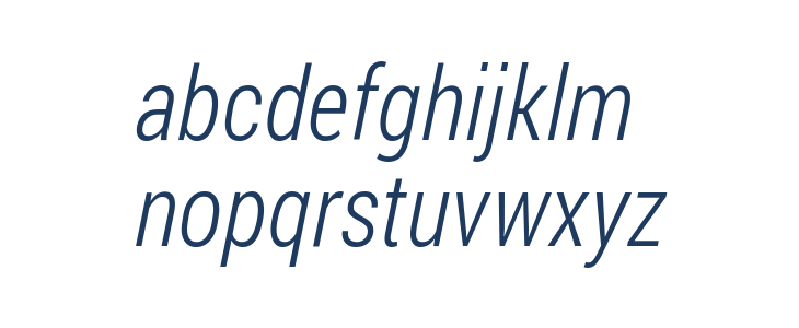 Franco Light Italic Lowercase