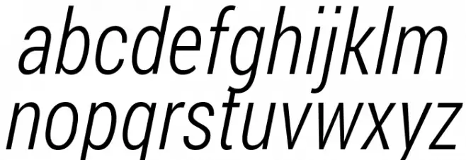 Franco Light Italic Font Litere mici