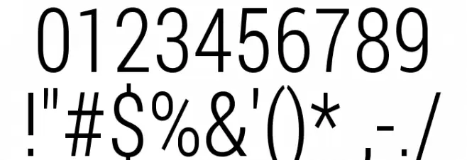 Franco Light Font OTHER CHARS