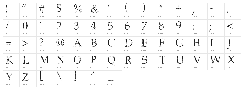 Frank Black Character Map
