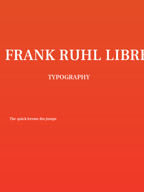 Frank Ruhl Libre Medium Poster
