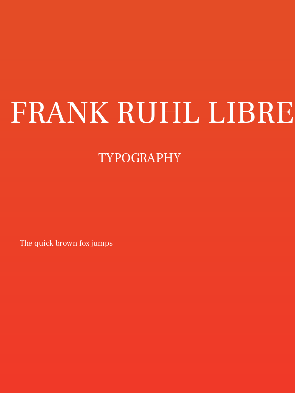 Frank Ruhl Libre Regular Poster