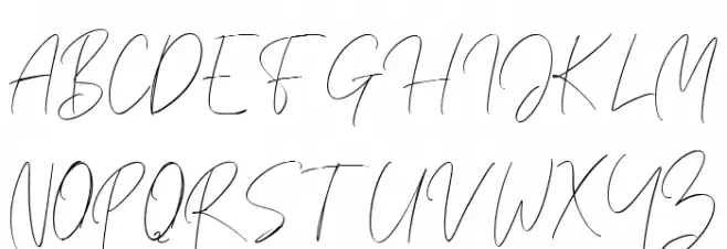 Frank Signature Regular Caratteri MAIUSCOLE