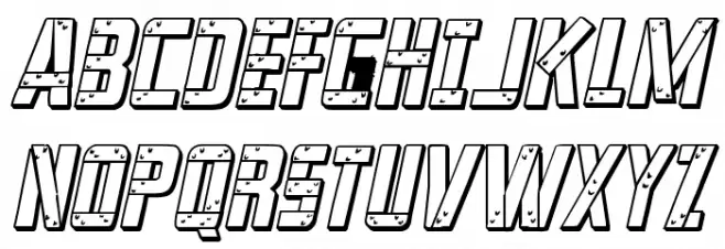 Frank-n-Plank 3D Bold Italic Fonte MAIÚSCULAS
