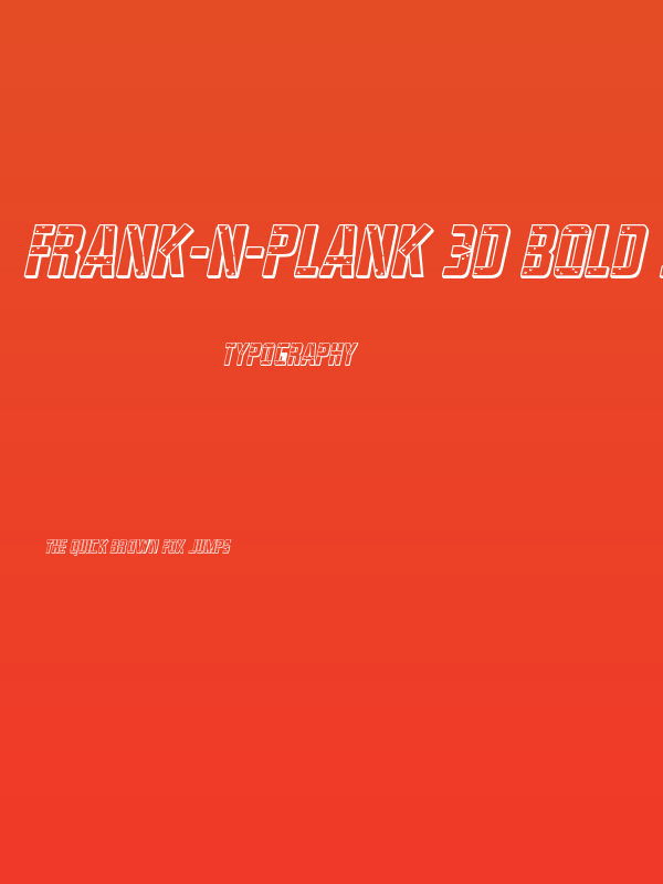 Frank-n-Plank 3D Bold Italic Poster