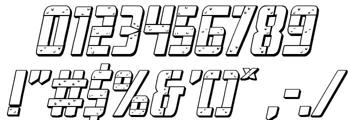 Frank-n-Plank 3D Italic Font OTHER CHARS