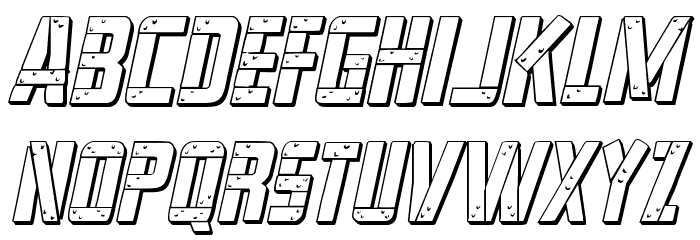 Frank-n-Plank 3D Italic Font LOWERCASE