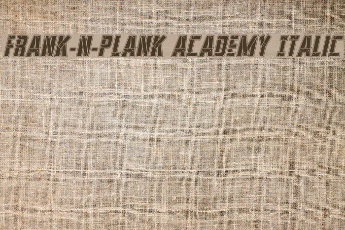 Frank-n-Plank Academy Italic Font examples