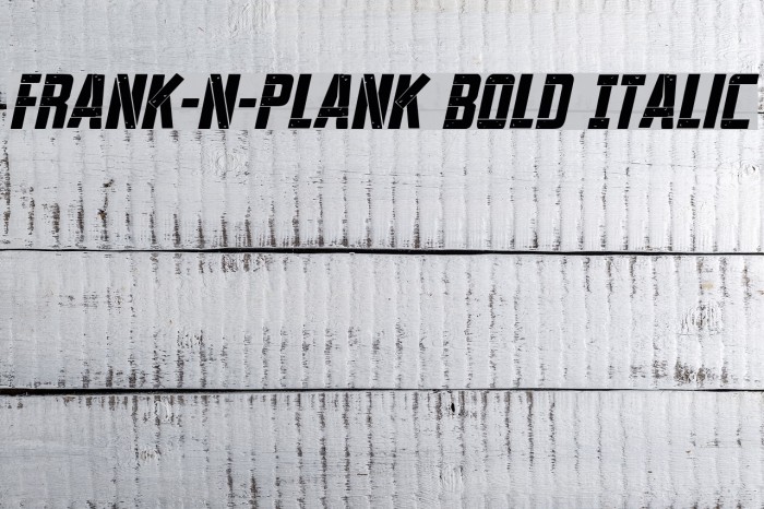 Frank-n-Plank Bold Italic Font examples