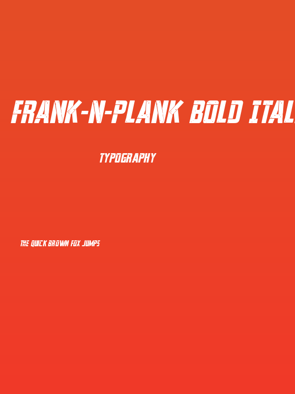 Frank-n-Plank Bold Italic Poster