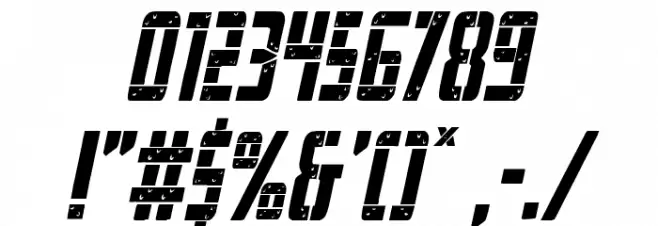 Frank-n-Plank Condensed Italic Font OTHER CHARS