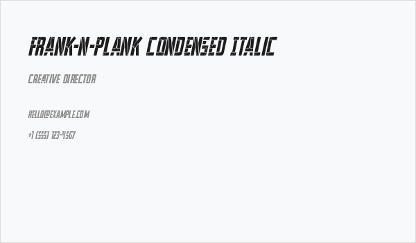 Frank-n-Plank Condensed Italic Business Card
