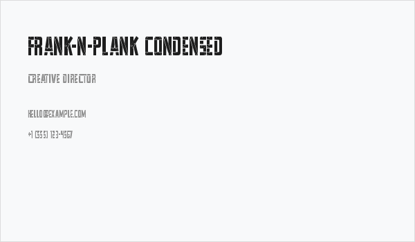 Frank-n-Plank Condensed Business Card