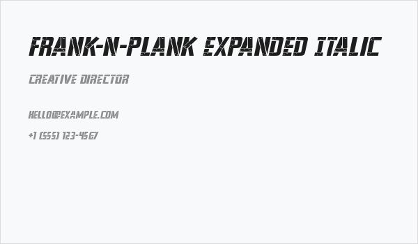 Frank-n-Plank Expanded Italic Business Card