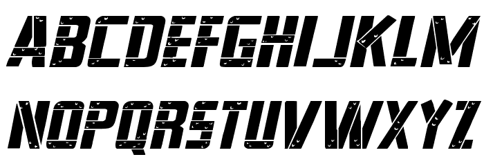 Frank-n-Plank Expanded Italic Font LOWERCASE
