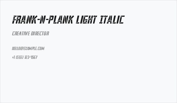 Frank-n-Plank Light Italic Business Card