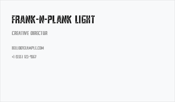 Frank-n-Plank Light Business Card
